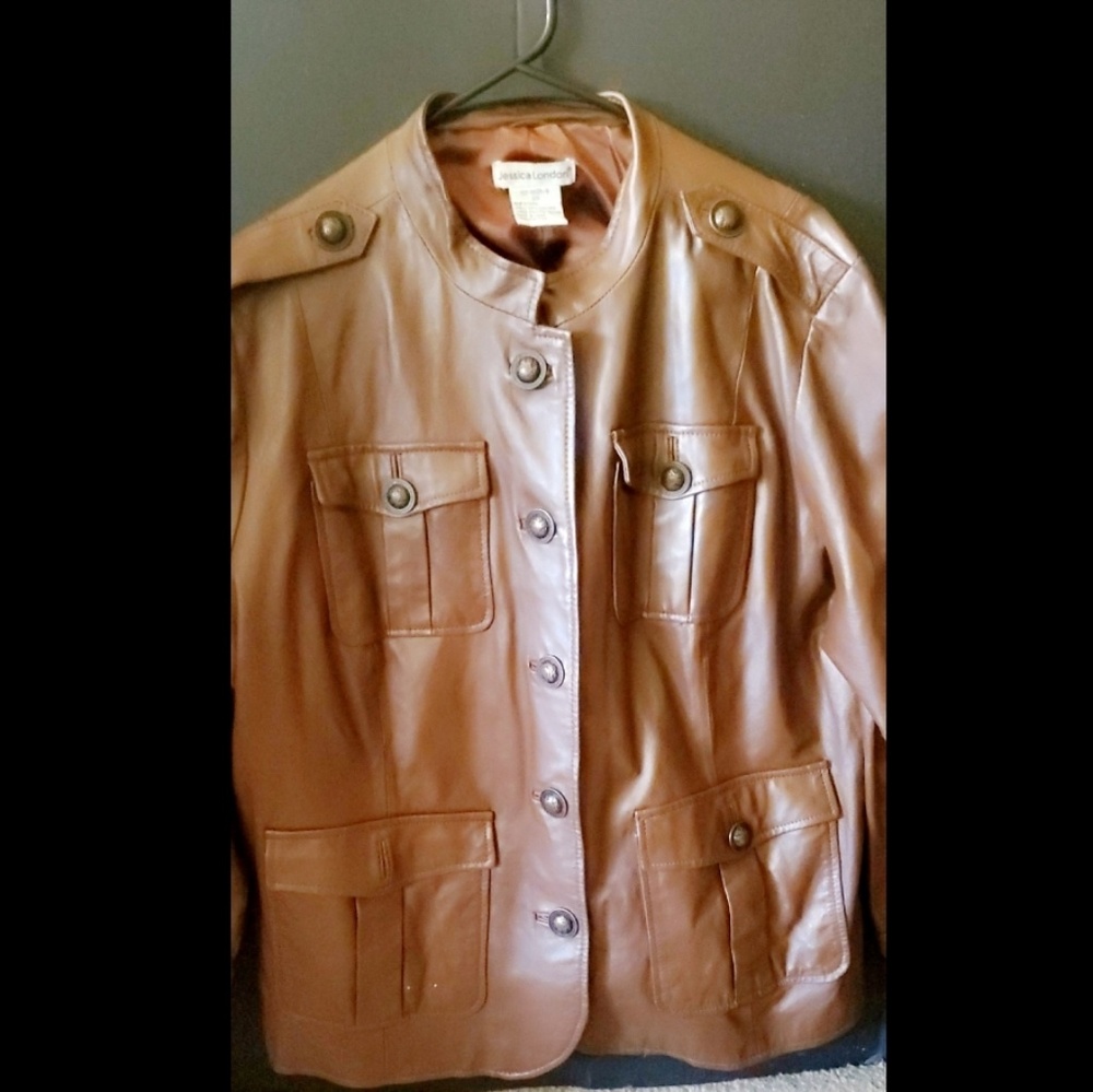 Jessica London Brown Leather Jacket